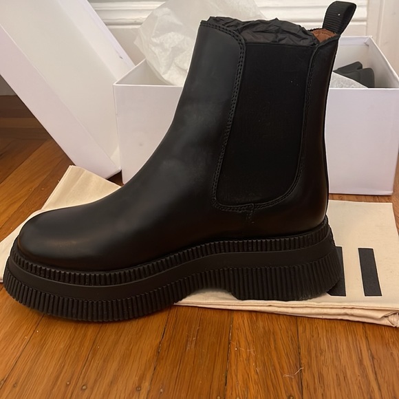 Ganni Creeper Calfskin Chelsea Booties - Picture 2 of 4